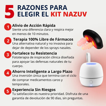 NAZUV Dispositivo de fototerapia con luz roja